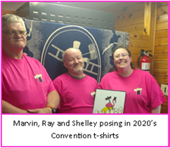 Three people are wearing NCSG convention tee shirts.