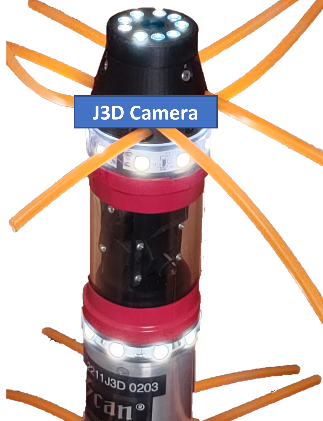 Chim-Scan™ J3D™ includes 2 chimney cameras. The top camera, and side camera with 90° tilt & continuous 360° rotation. 