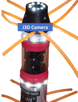 The Lighthouse™ Tilt camera has orange whisker stabilizers. It also includes white whisker stabilizers.